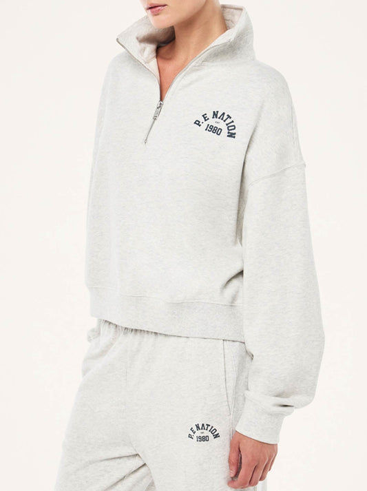 P.E NATION SWERVE ZIP NECK (Grey Marle)