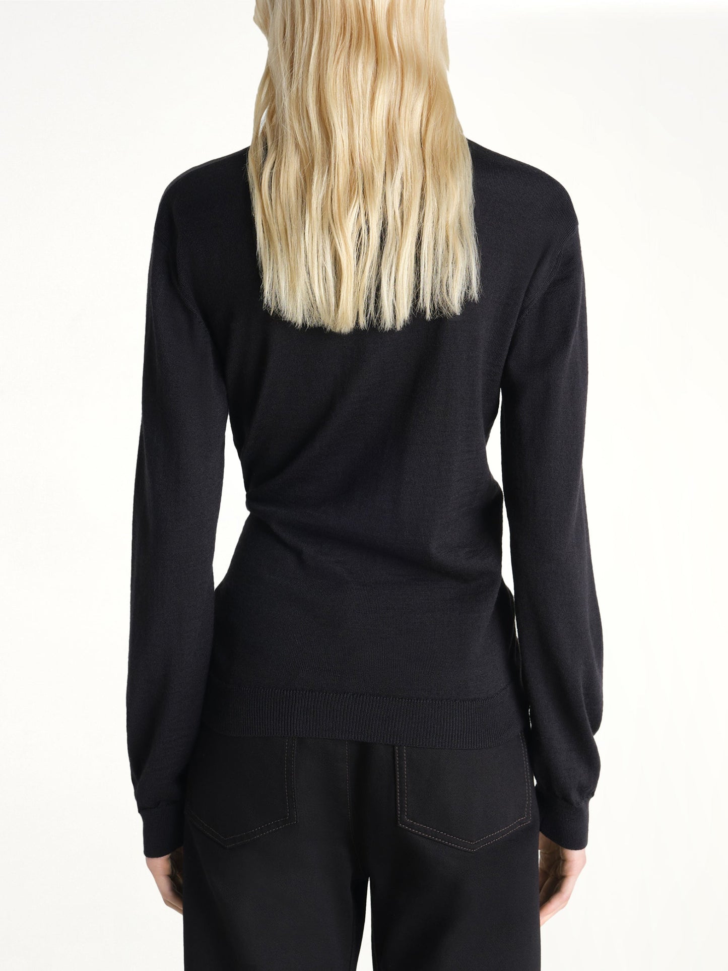 LEMAIRE Twisted V Neck Jumper (Black)