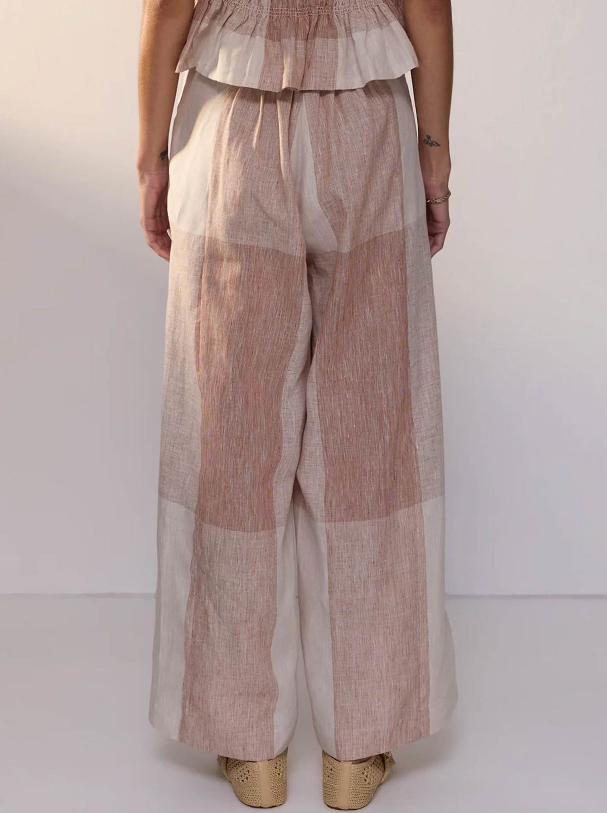 POL NIXIE PANT (Toffee Gingham)