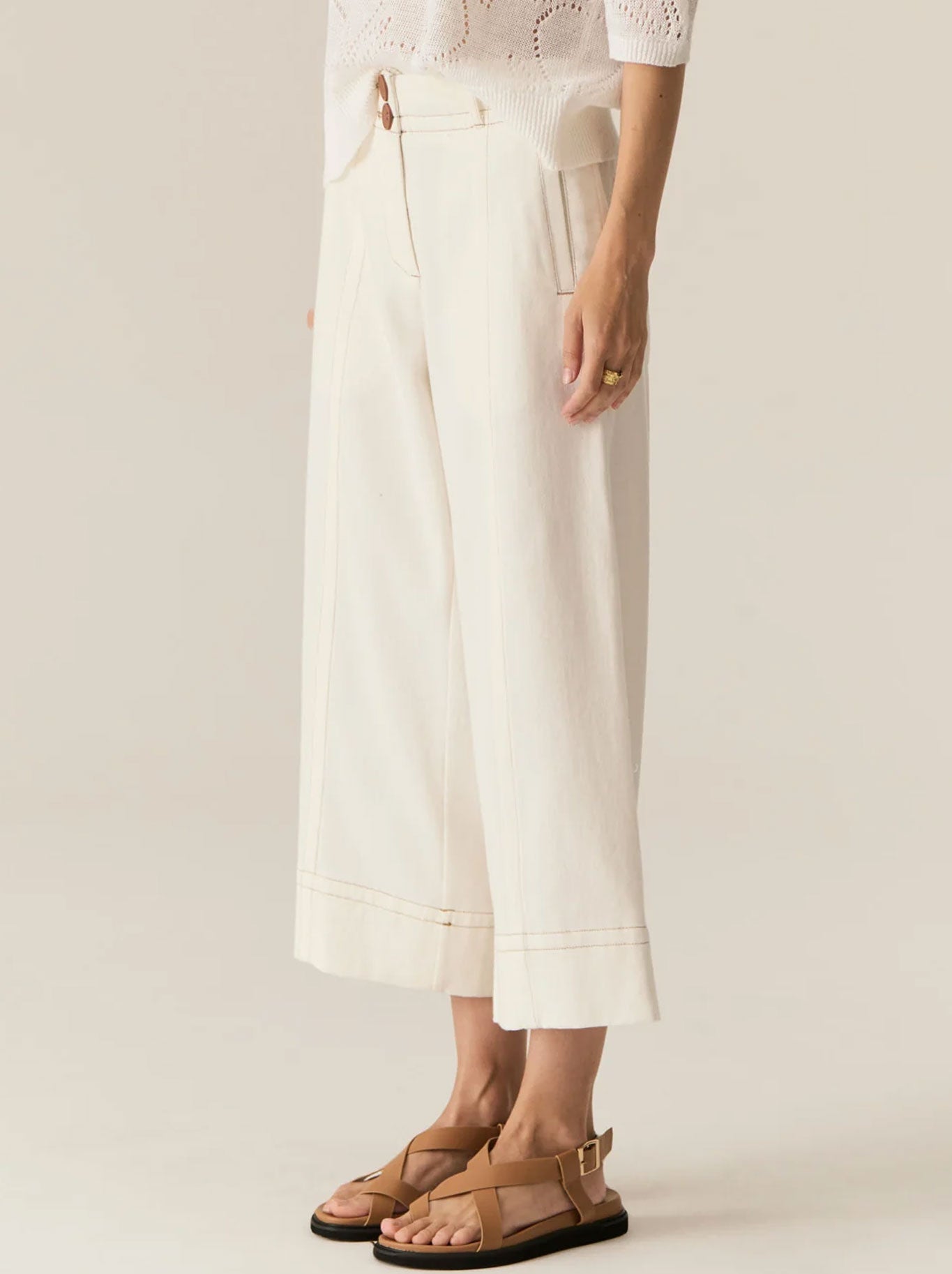 Pol Carsen Crop Denim Pant (Dark Wash)