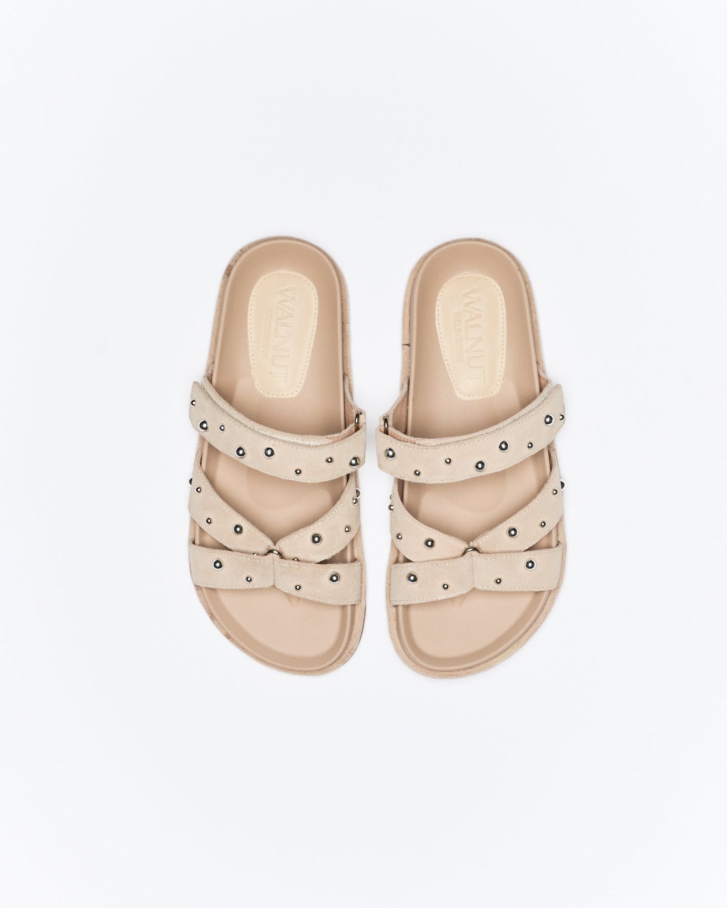 Walnut Melbourne Paxon Leather Slide (Beige Suede)