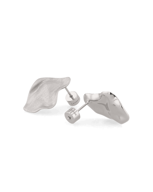 LAVANA Pearlescent Silver Stud Earrings