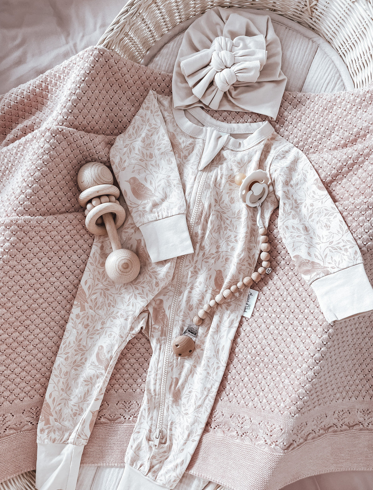 Pink Heirloom Knit Blanket