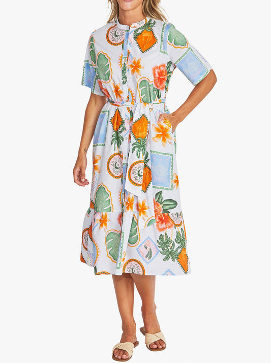 PINGPONG TAHITI BELT DRESS (Print)