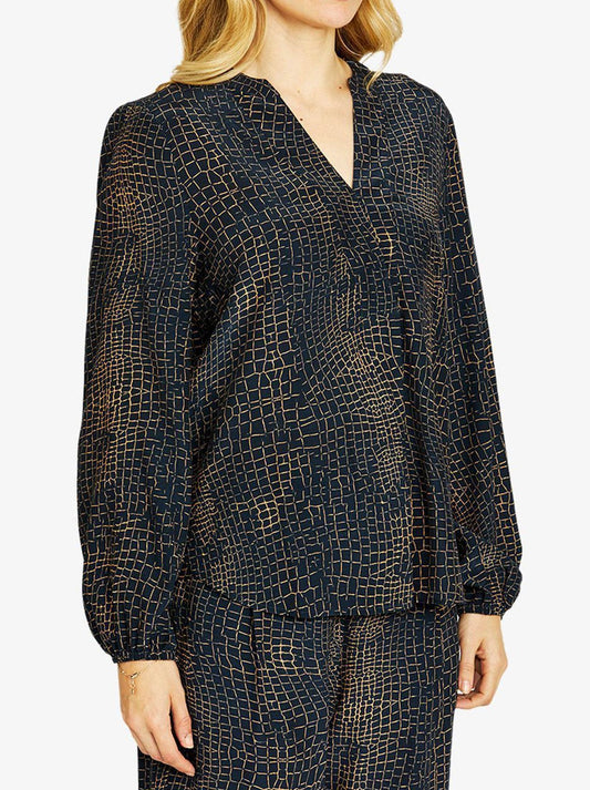 PINGPONG ALLIGATOR POCKET V BLOUSE (Print)