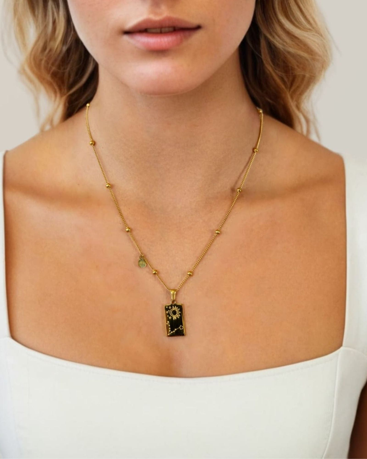 LAVANA Pisces Gold Zodiac Tag Necklace