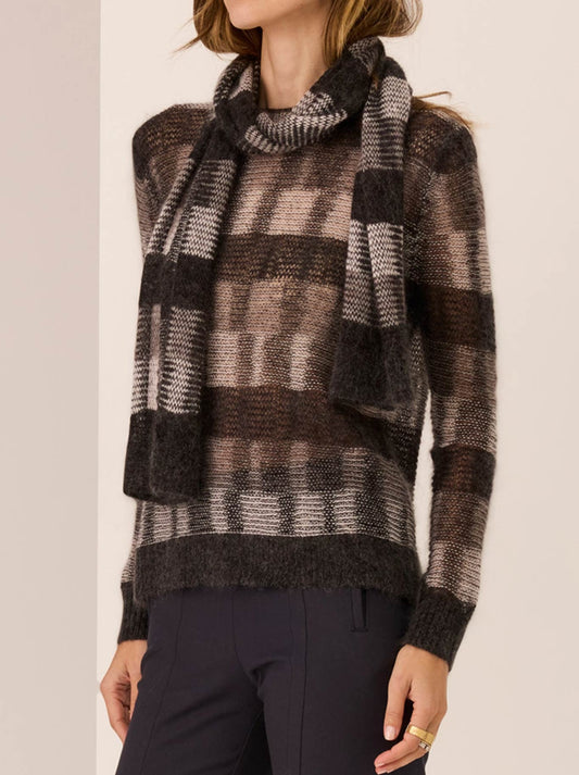 POL CIARA STRIPE KNIT (Char Silver Ivory)