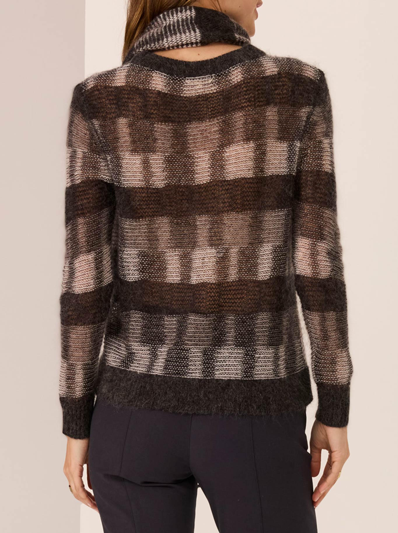 POL CIARA STRIPE KNIT (Char Silver Ivory)