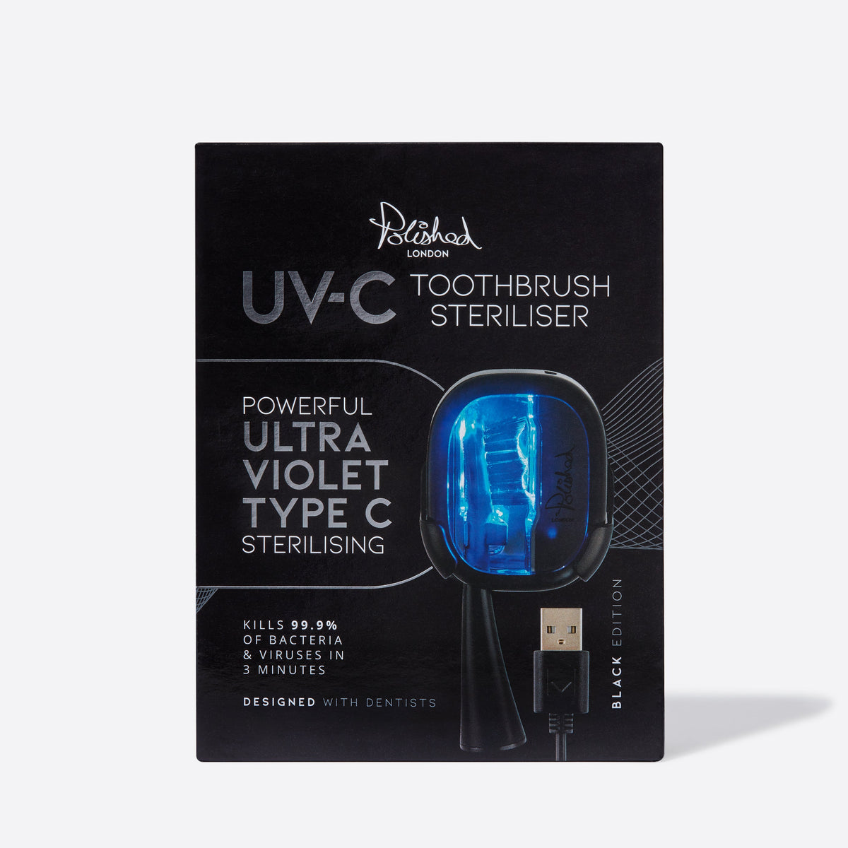 Polished London UVC Steriliser Black
