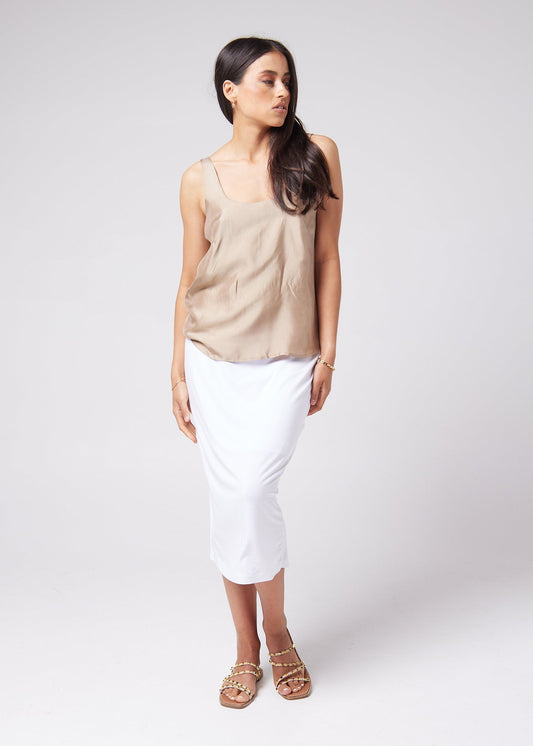 Lou Lou Poppy Silk Sleeveless Camisole (Bronze)