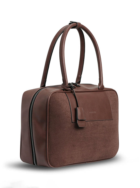 PRENE THE HARLOW FAUX SUEDE BAG (Chocolate Suede)