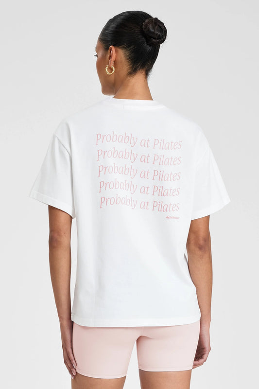 ALLFENIX Probably at Pilates Tee /Pink (White)