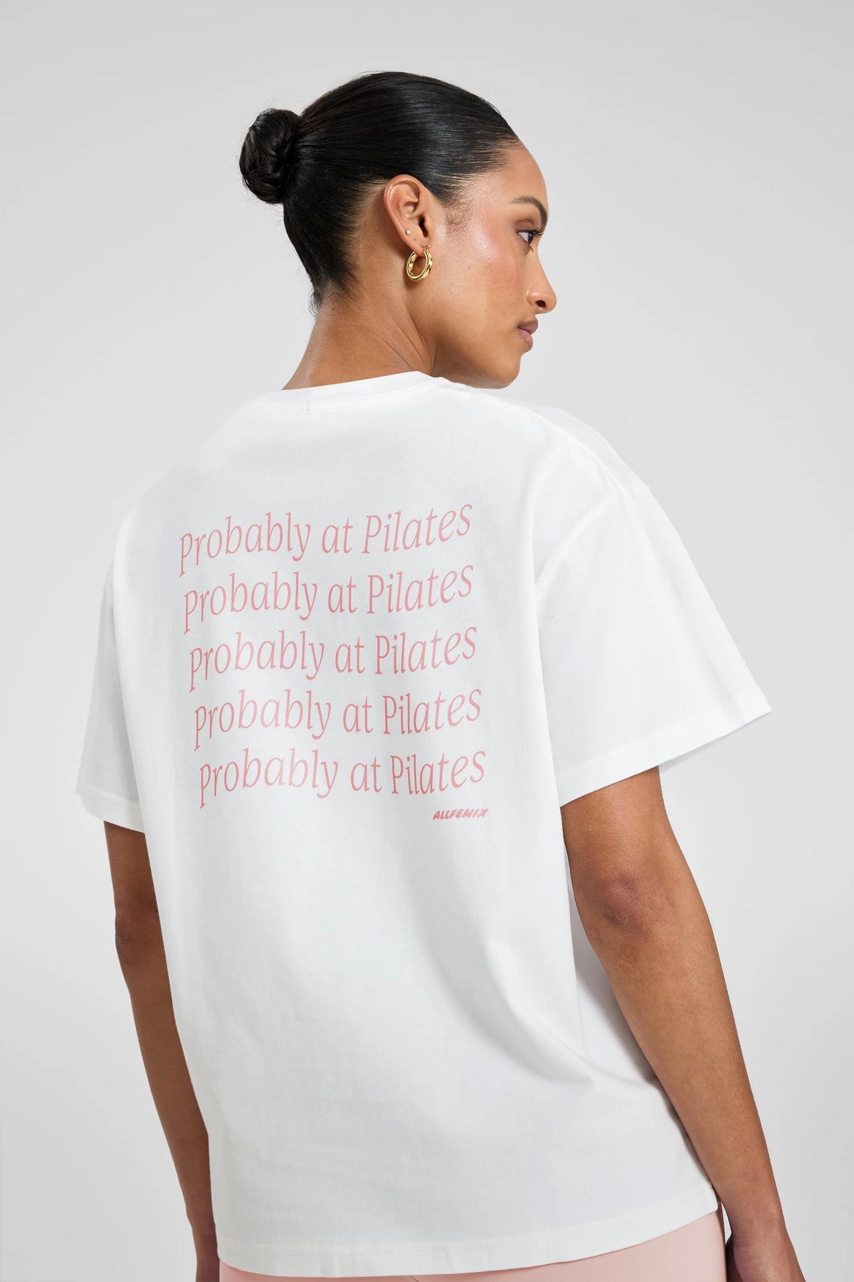 ALLFENIX Probably at Pilates Tee /Pink (White)