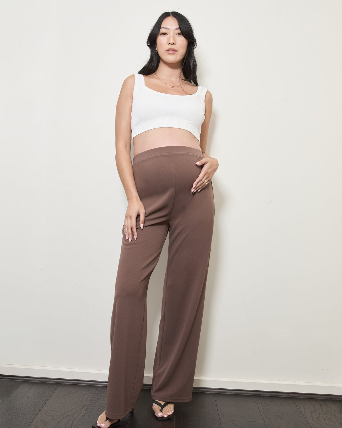 Soon Maternity Pull-On Wide Leg Pants (Long)