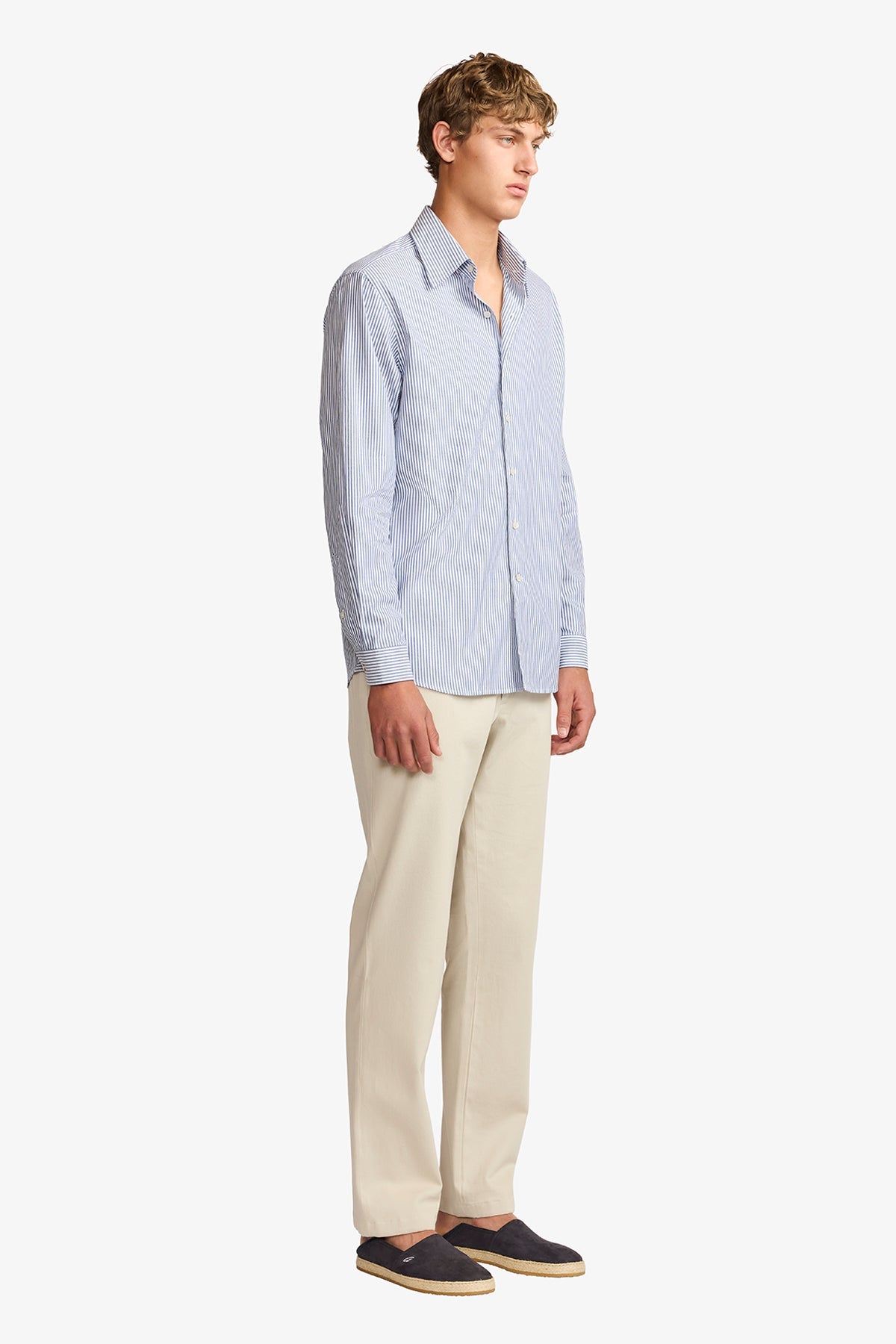 Anthony Squires Quy twill stripe shirt (Blue)