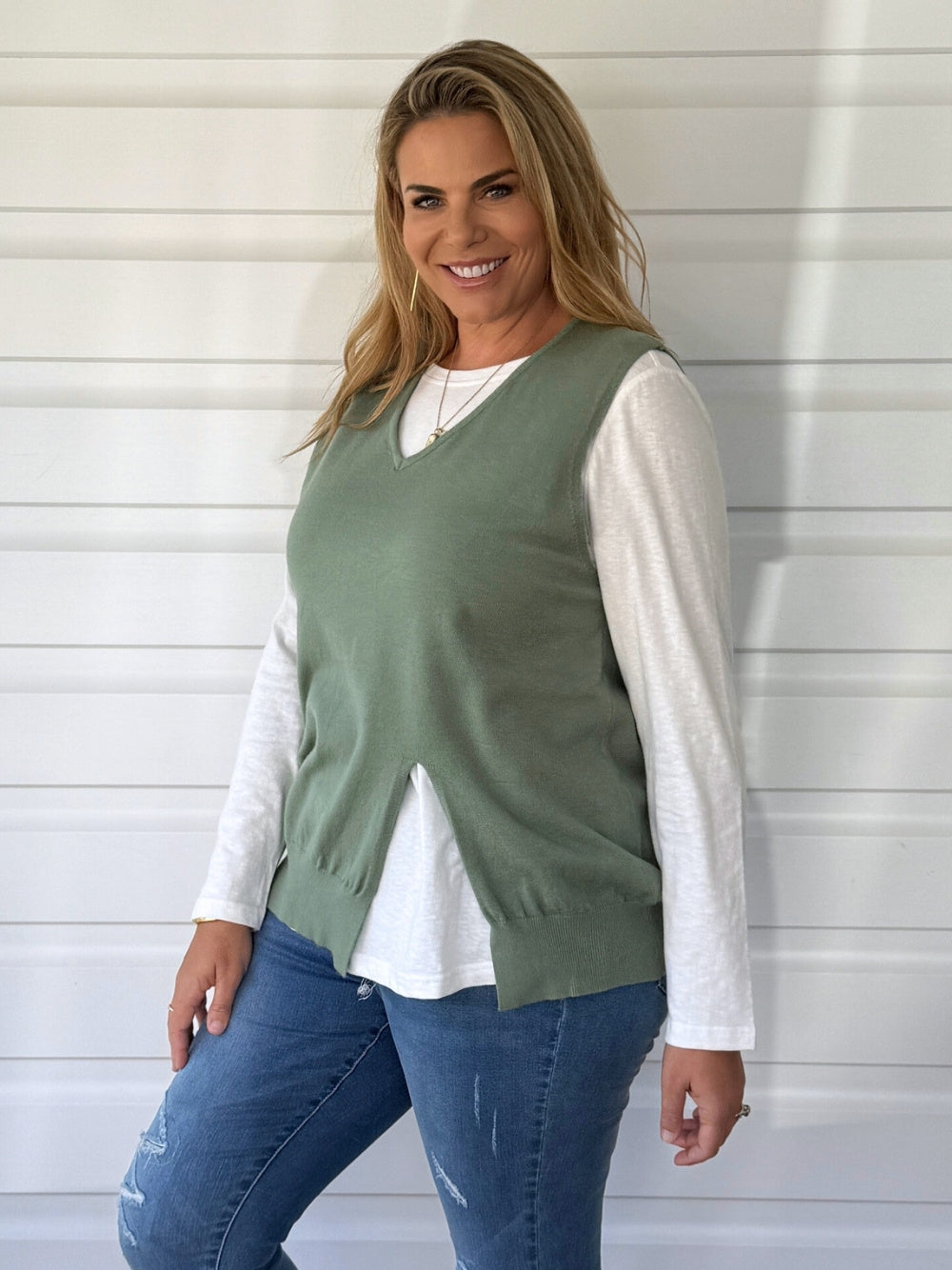 Threadz Vicky Vest (Khaki)