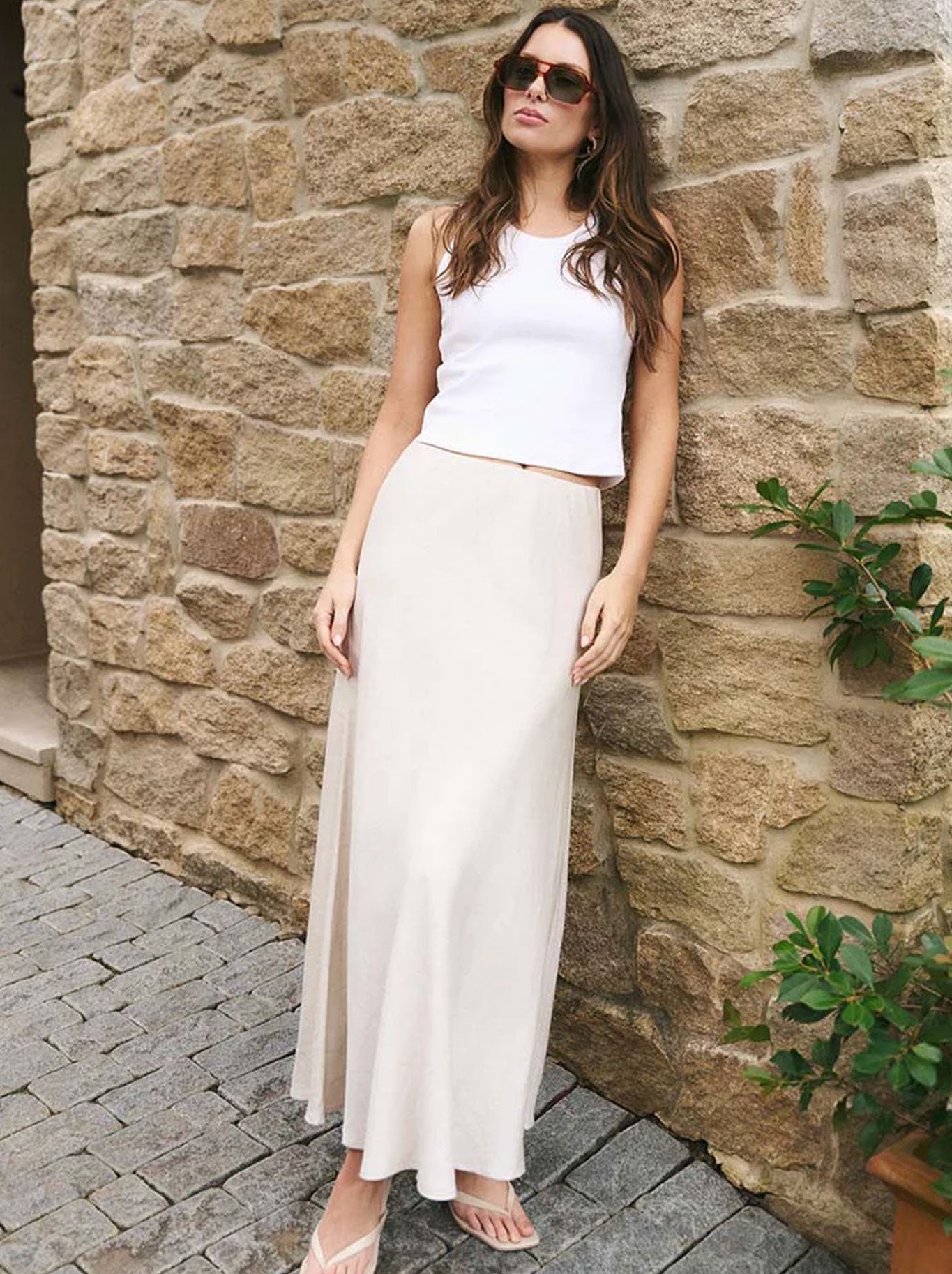 Re:Union The Label Lagos Linen Maxi Skirt (Natural)