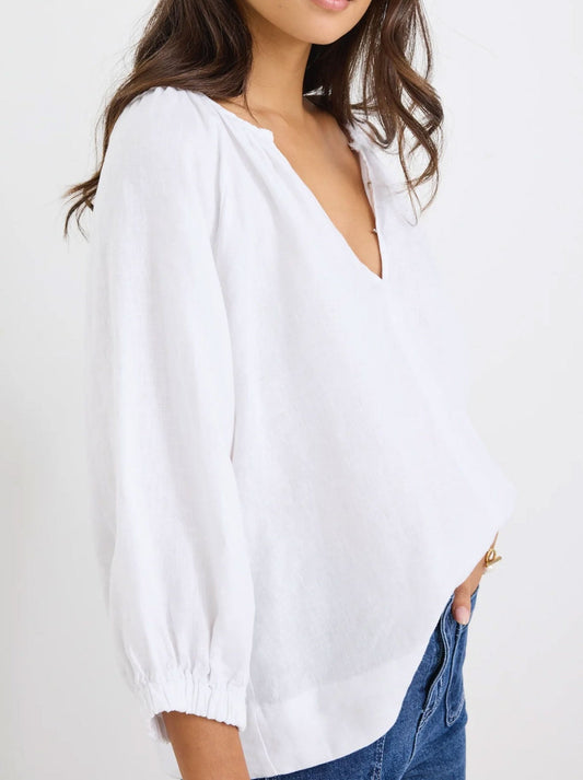 Re:Union The Label Revolutionary Linen Top (White)