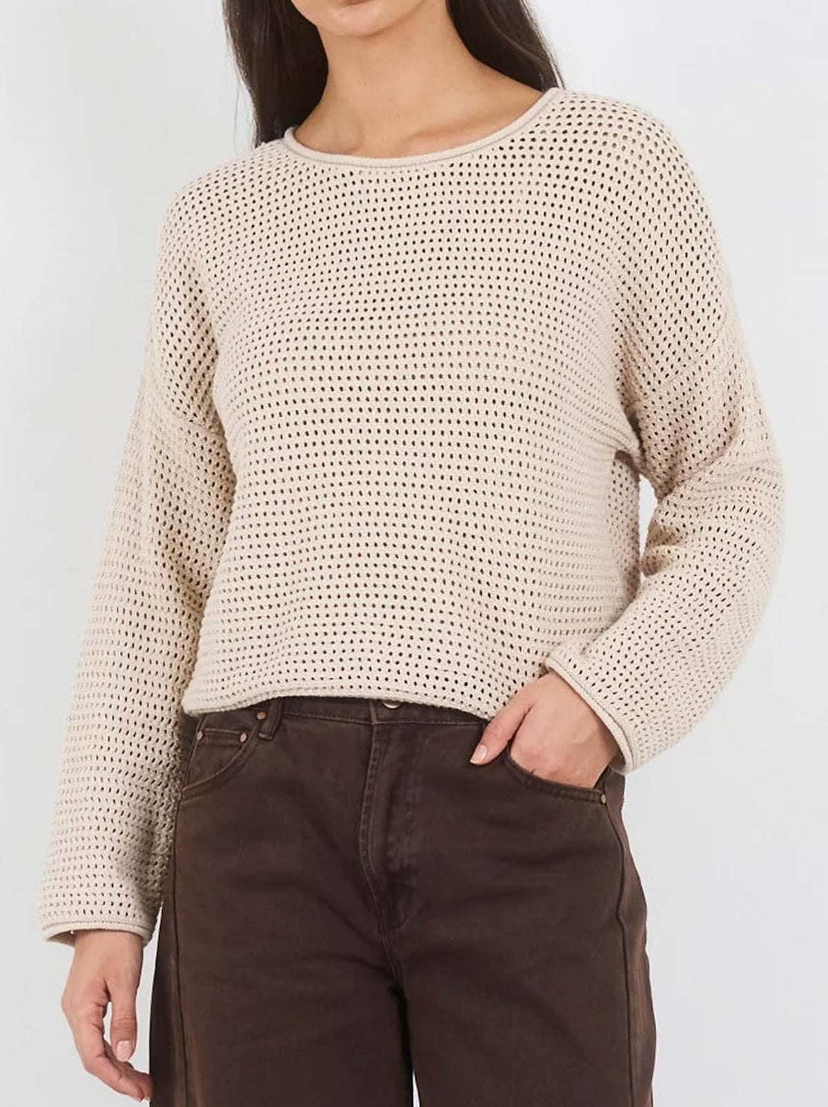 RE:UNION THE LABEL DAWN CROCHET JUMPER (Ink)