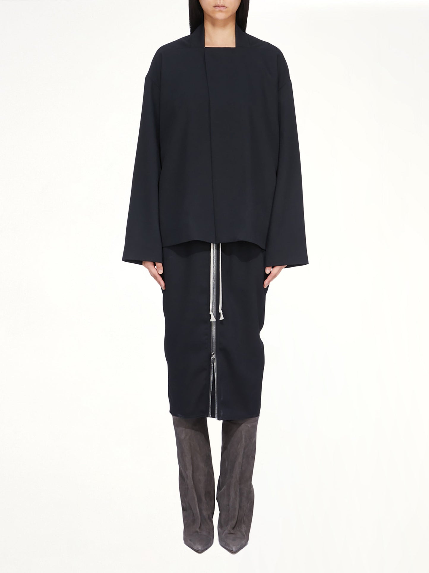 RICK OWENS Zipped Short Pillar (Black)