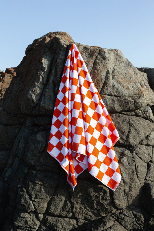Blanca Studio TOWEL SET BIG CHECK (Orange)