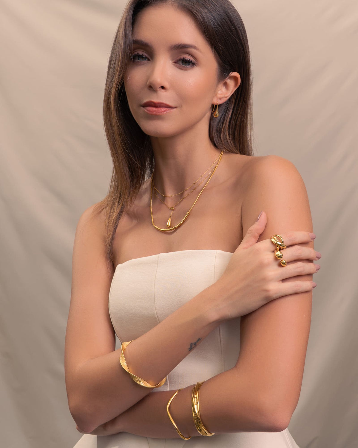 LAVANA Raindrop Silver Lariat Necklace