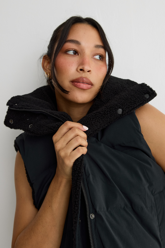 Reversible Sherpa Vest (Black)