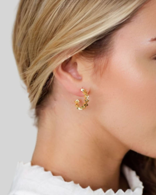 LAVANA Rhombus Geometric Gold Hoop Earrings