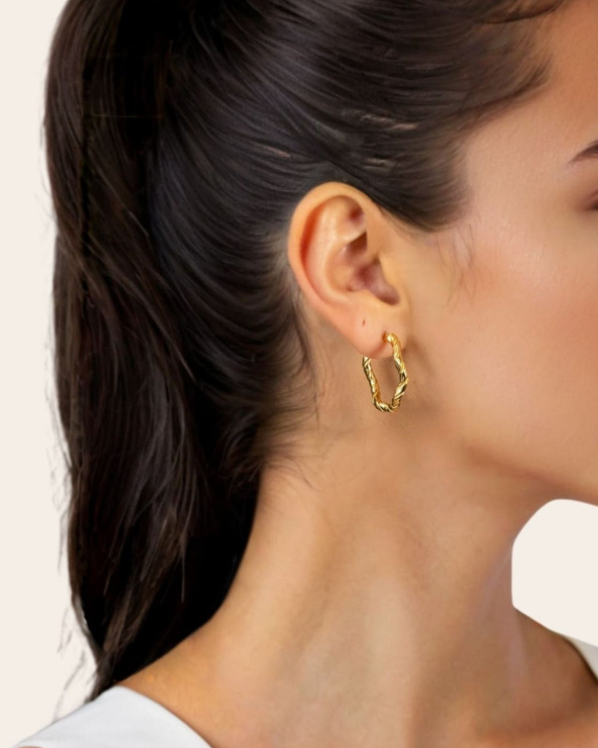 LAVANA Ripples Silver Hoop Earrings