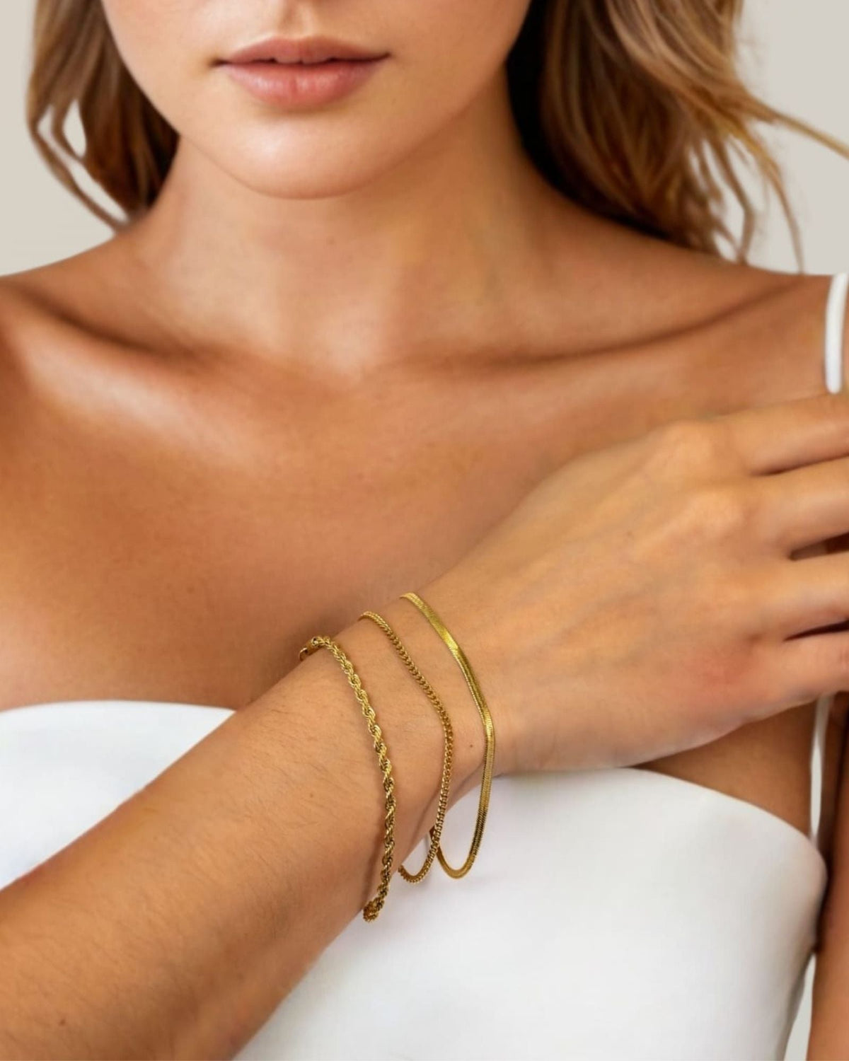 LAVANA Rope Trinity Gold Bracelet Set