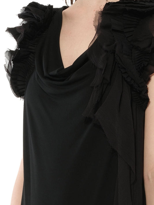 GIVENCHY Ruffle Strap Dress (Black)