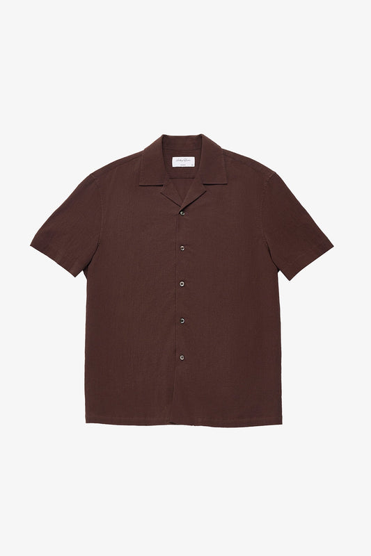 Anthony Squires seersucker S/S shirt (Brown)