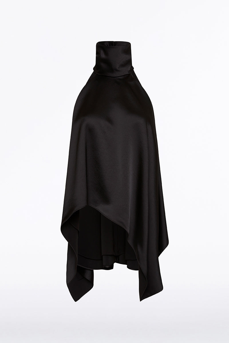 Carla Zampatti Satin Draped Altura Halter Top (Black)