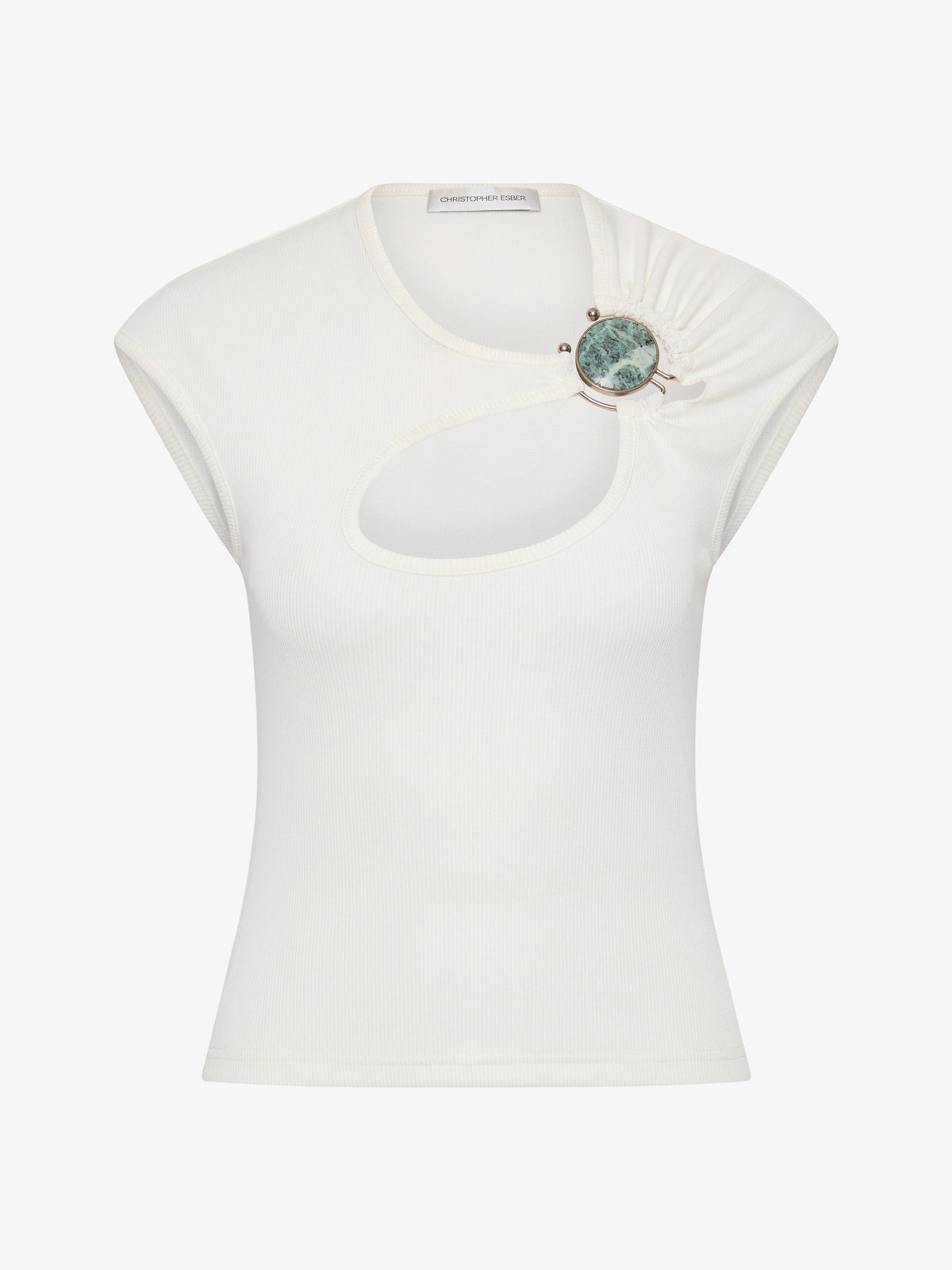 CHRISTOPHER ESBER Mineral Stone Hollow Tee (White)