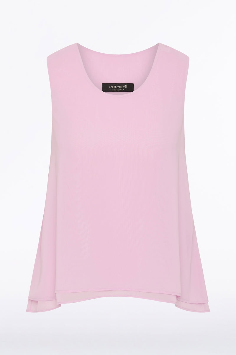 Carla Zampatti Floss Georgette Tiered Cami (Pink)