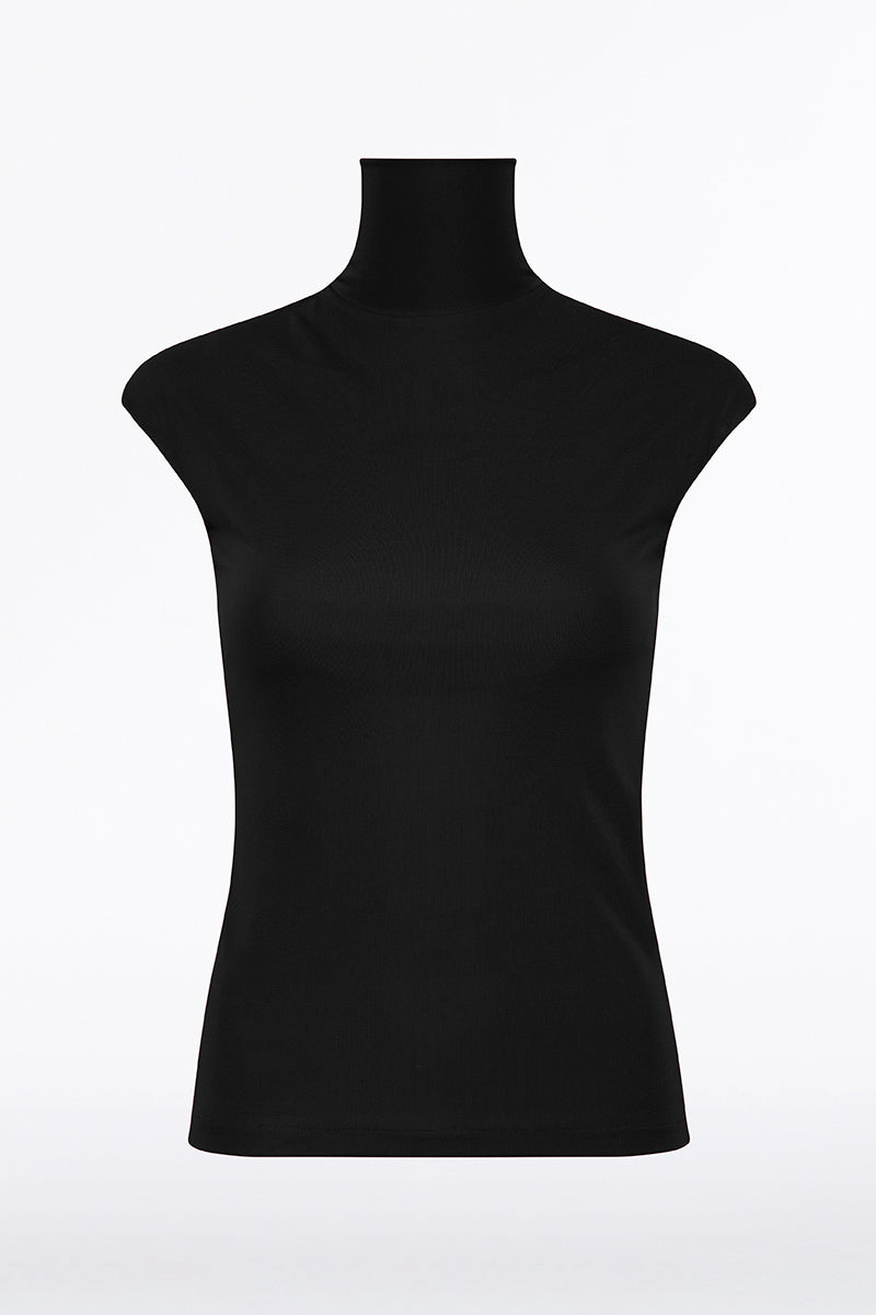Carla Zampatti Matte Jersey Extended Polo (Black)