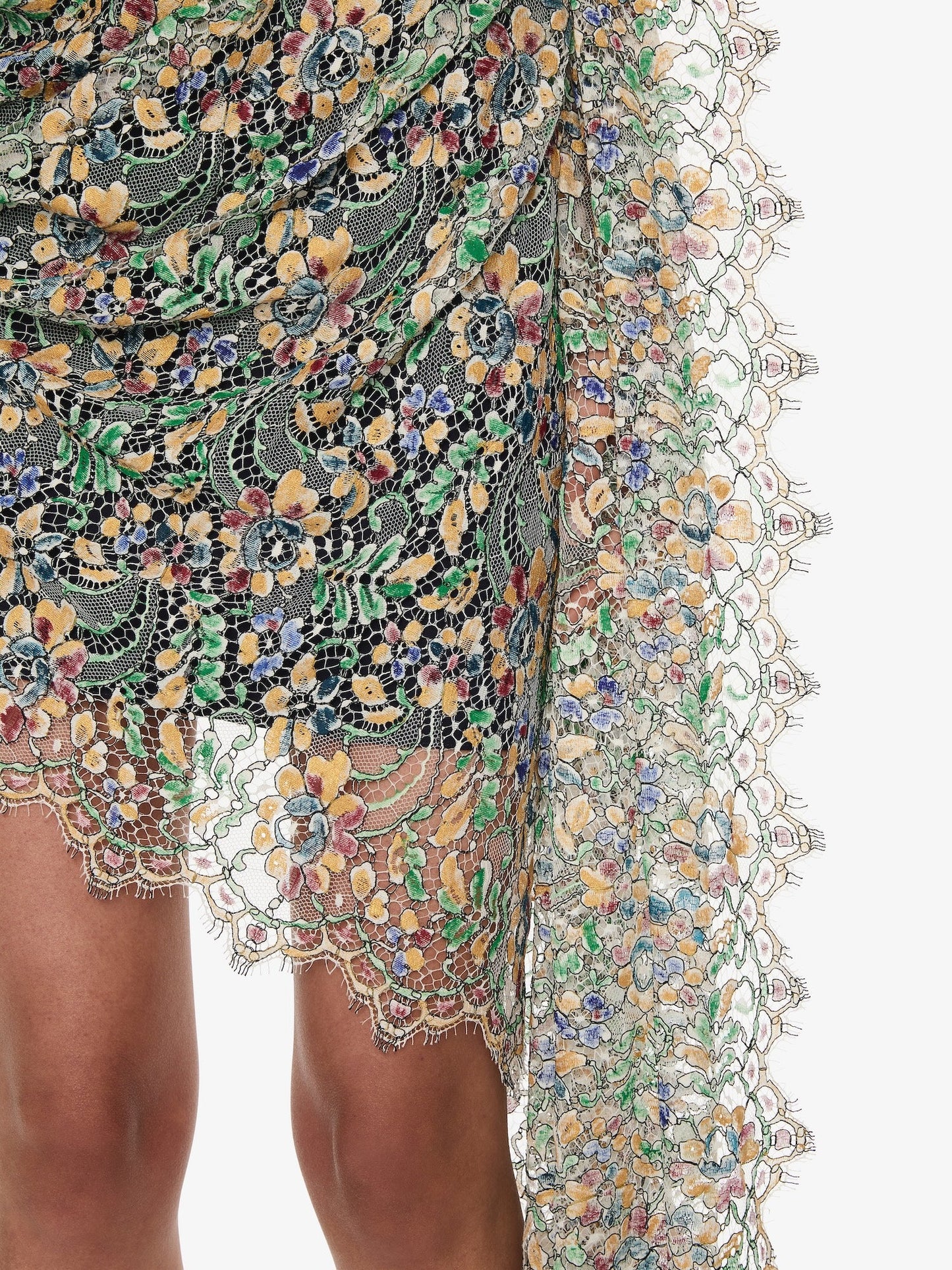 CHRISTOPHER ESBER Hand Painted Draped Lace Mini Dress (Multi)