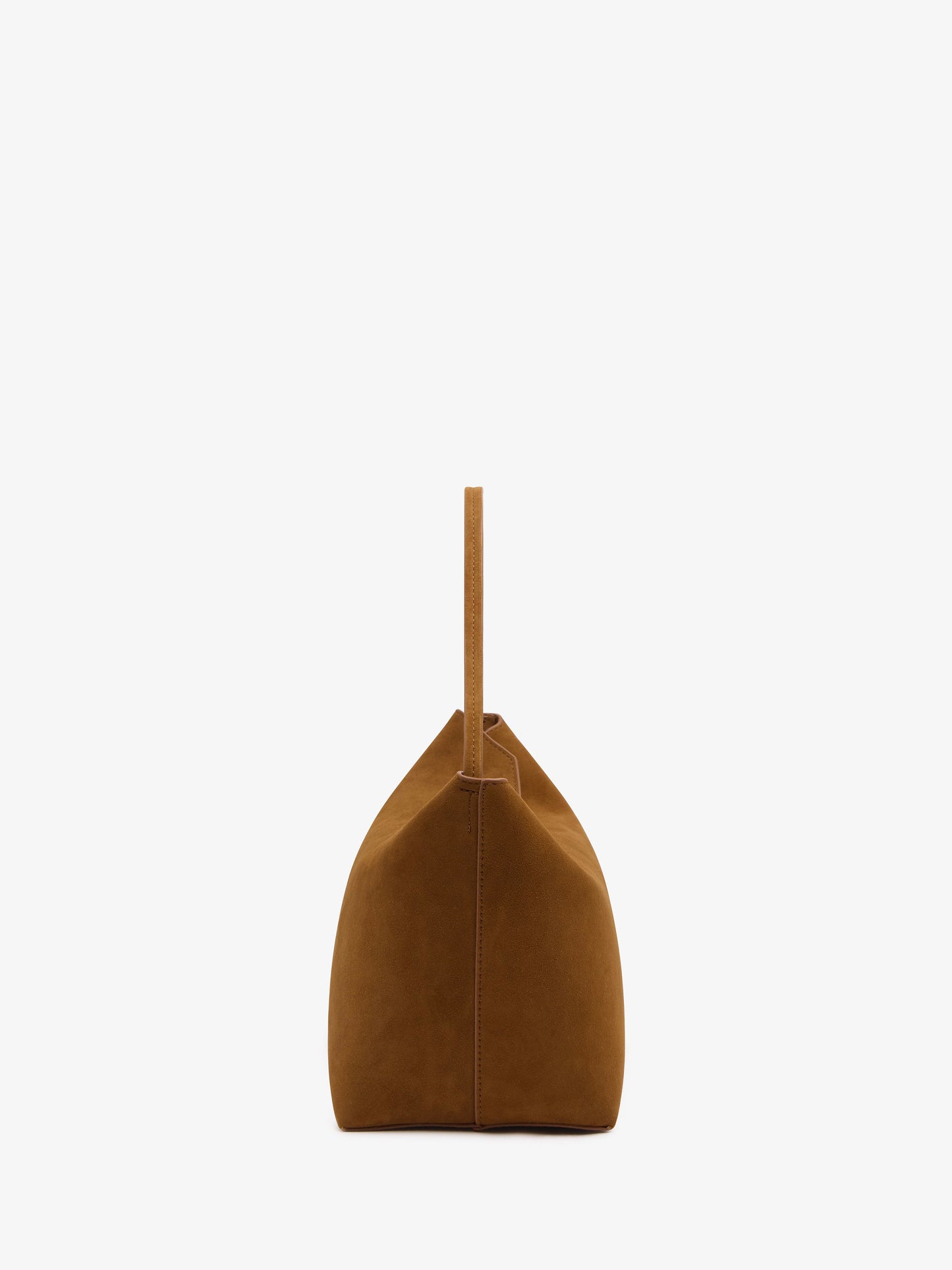 Christopher Esber Turnlock Suede Shoulder Bag (Russet)