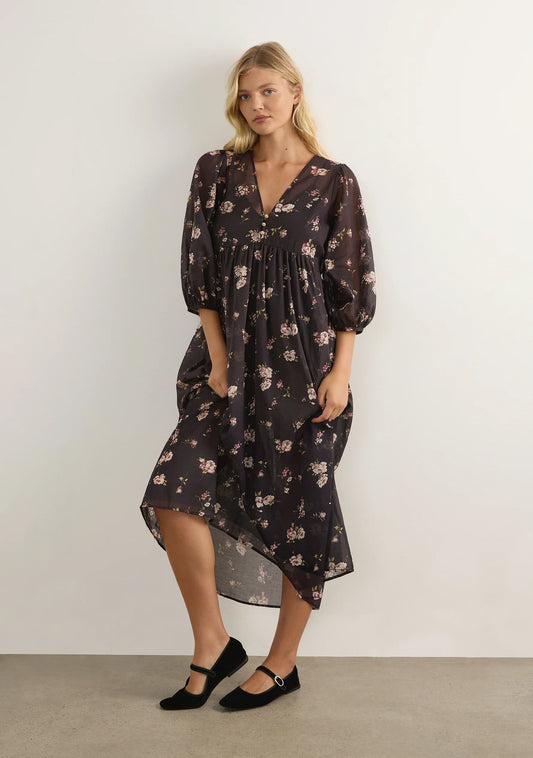 Auguste The Label Ellis Midi Dress (Black)