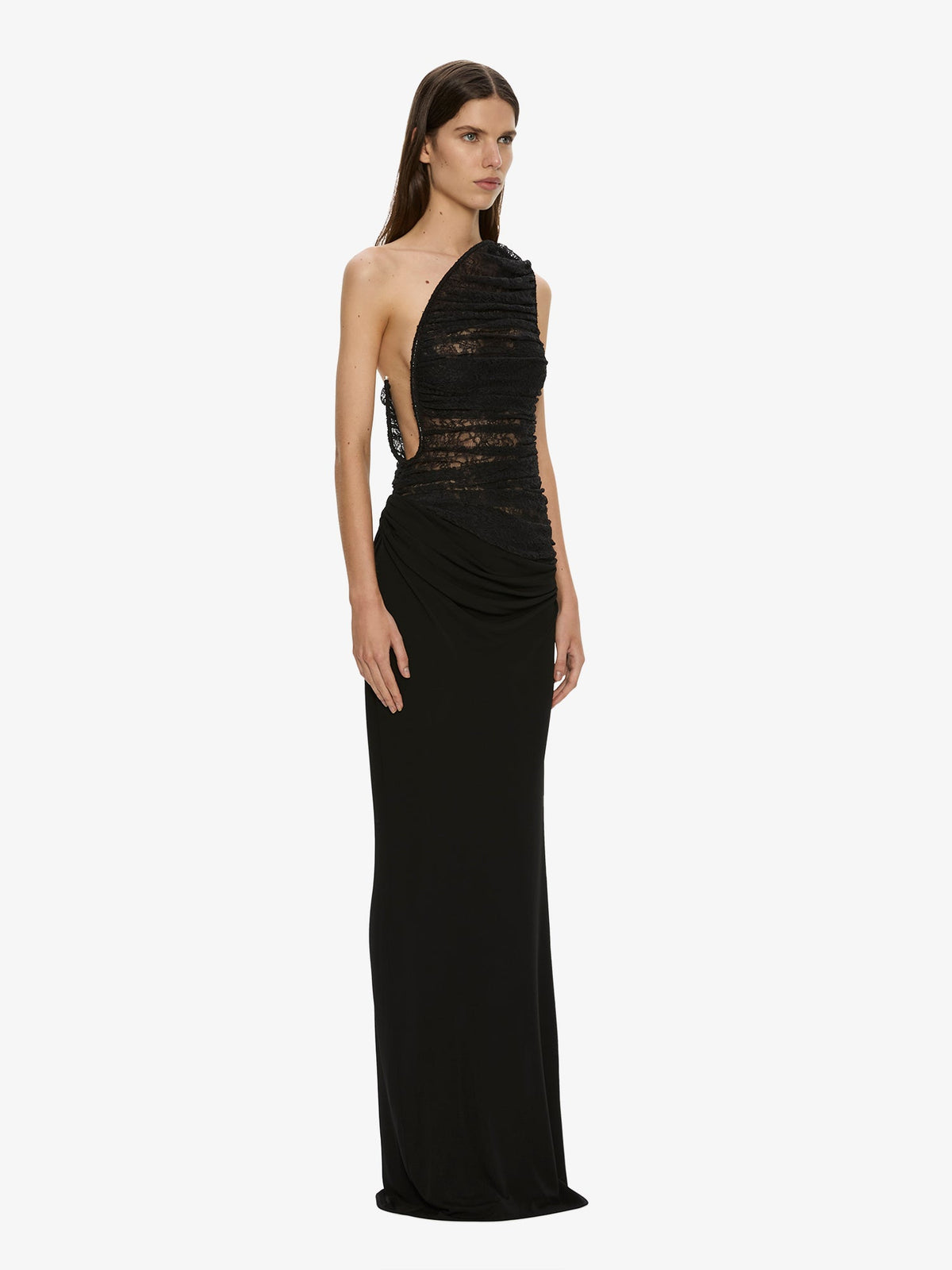 CHRISTOPHER ESBER Concave Wired Lace Gown (Black)