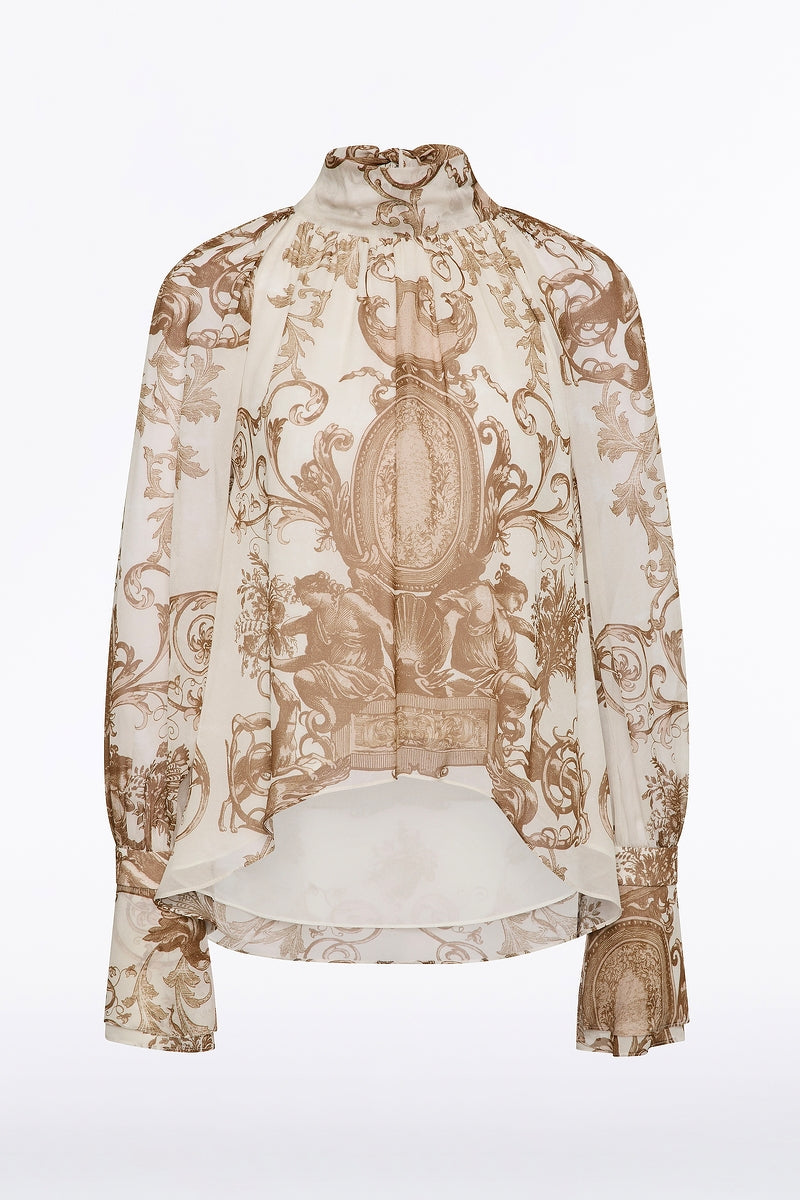 Carla Zampatti Renaissance Georgette High Low Blouse (Natural)
