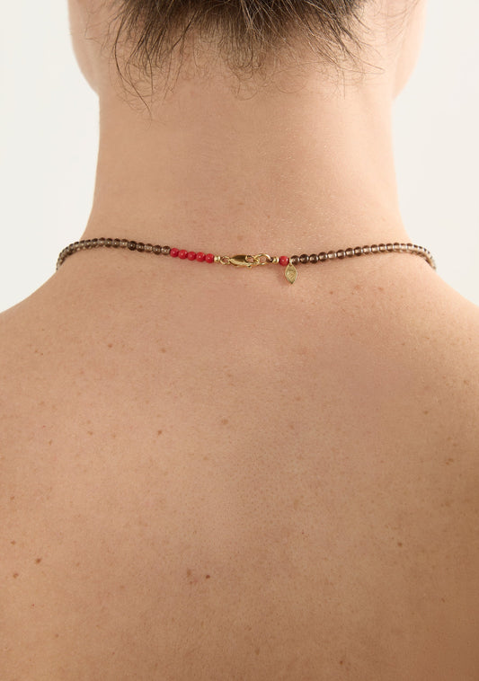 Auguste The Label Amulet Gemstone Necklace Smoky Quartz (Print)