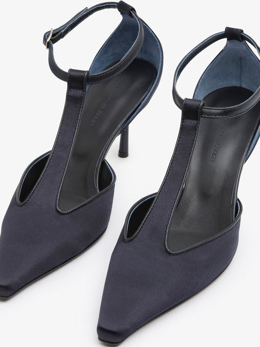CHRISTOPHER ESBER T-Bar Satin Heel (Ink)