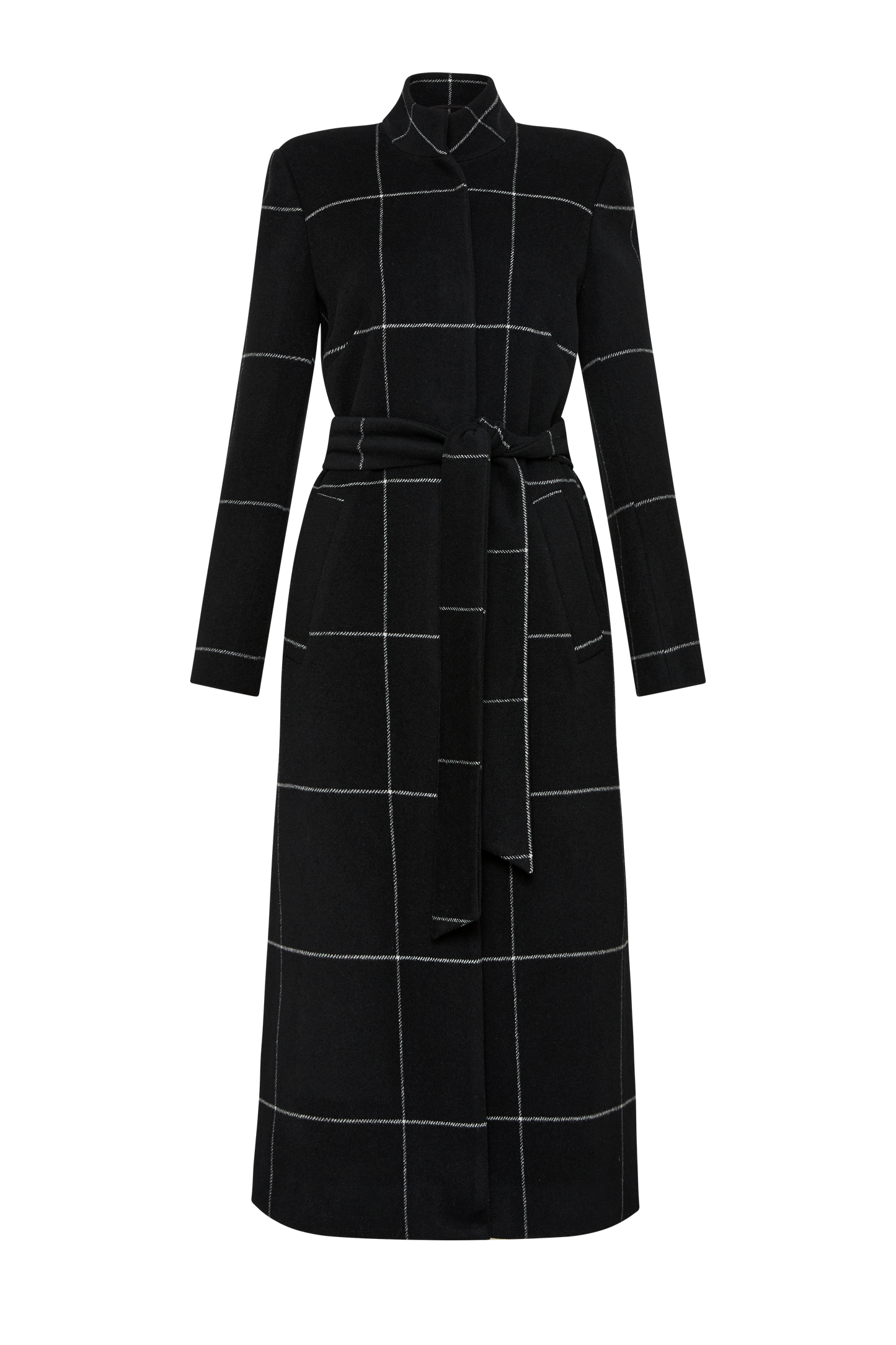 Windowpane Check Coat (Black Check)