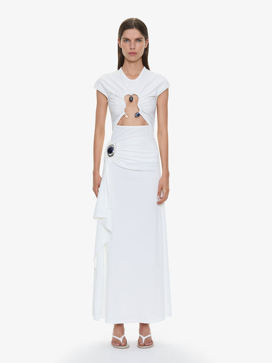 CHRISTOPHER ESBER Hiero Crystal Capped Tee (White)