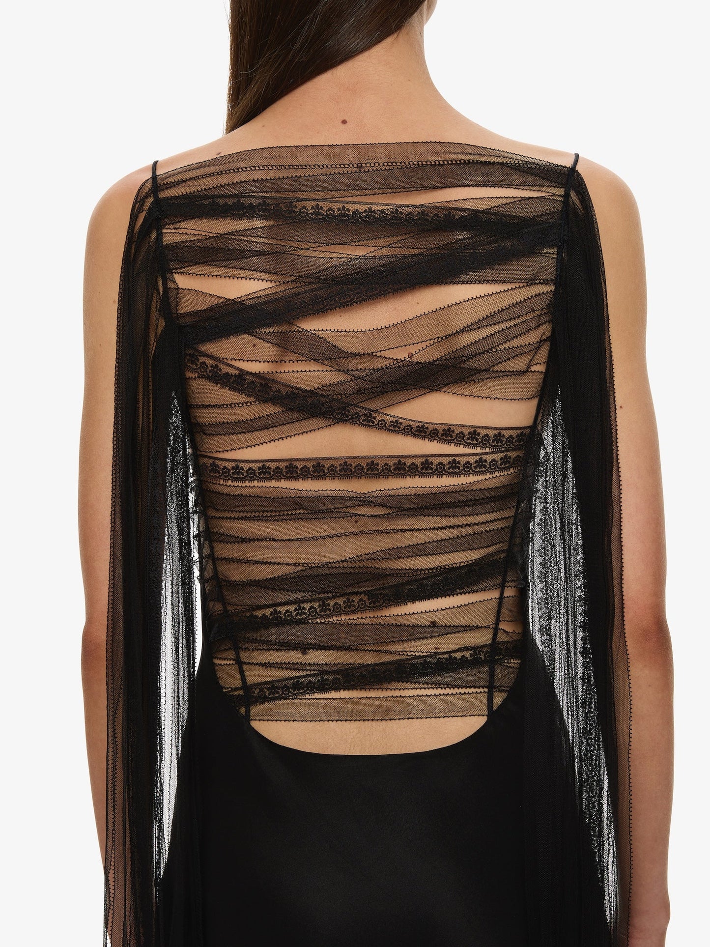 CHRISTOPHER ESBER Lattice Lace Silk Gown (Black)