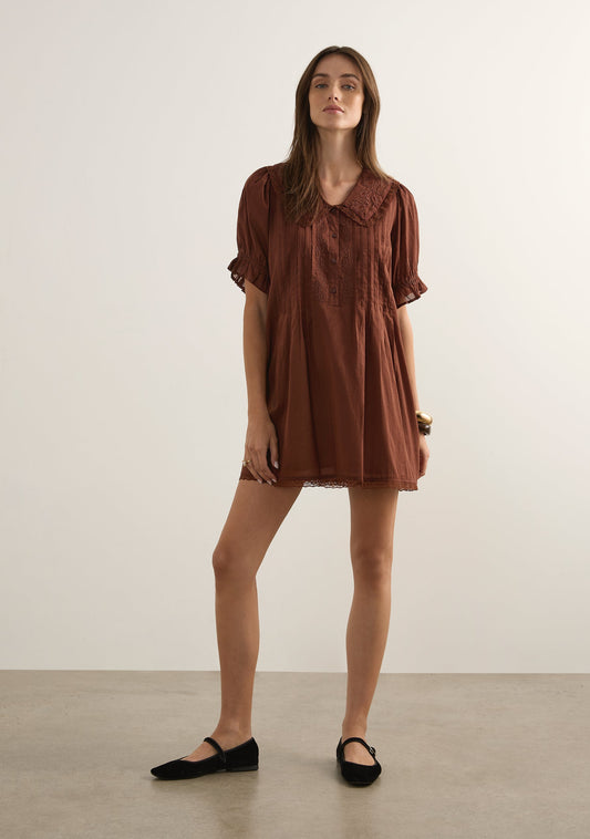 Auguste The Label Ellory Mini Dress (Tan/Brown)