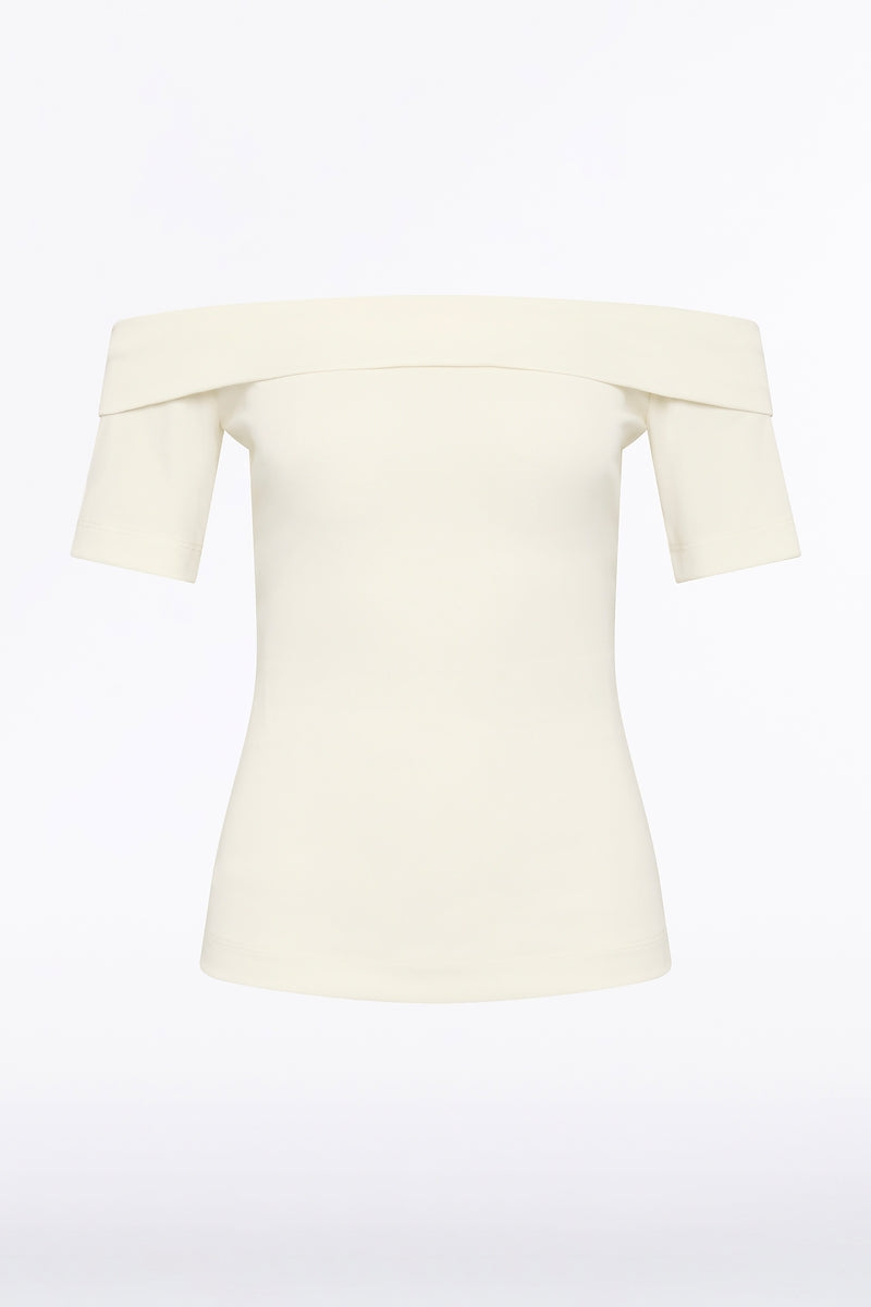 Carla Zampatti Jersey Off Shoulder Top (Cream)