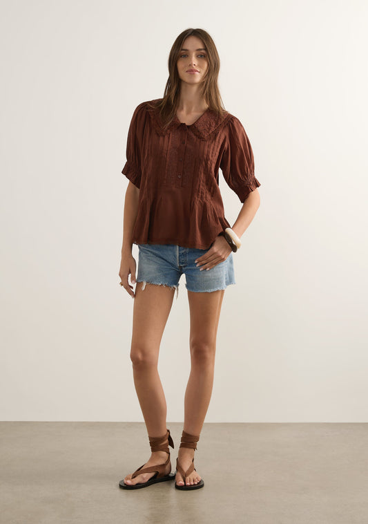 Auguste The Label Ellory Blouse (Tan/Brown)
