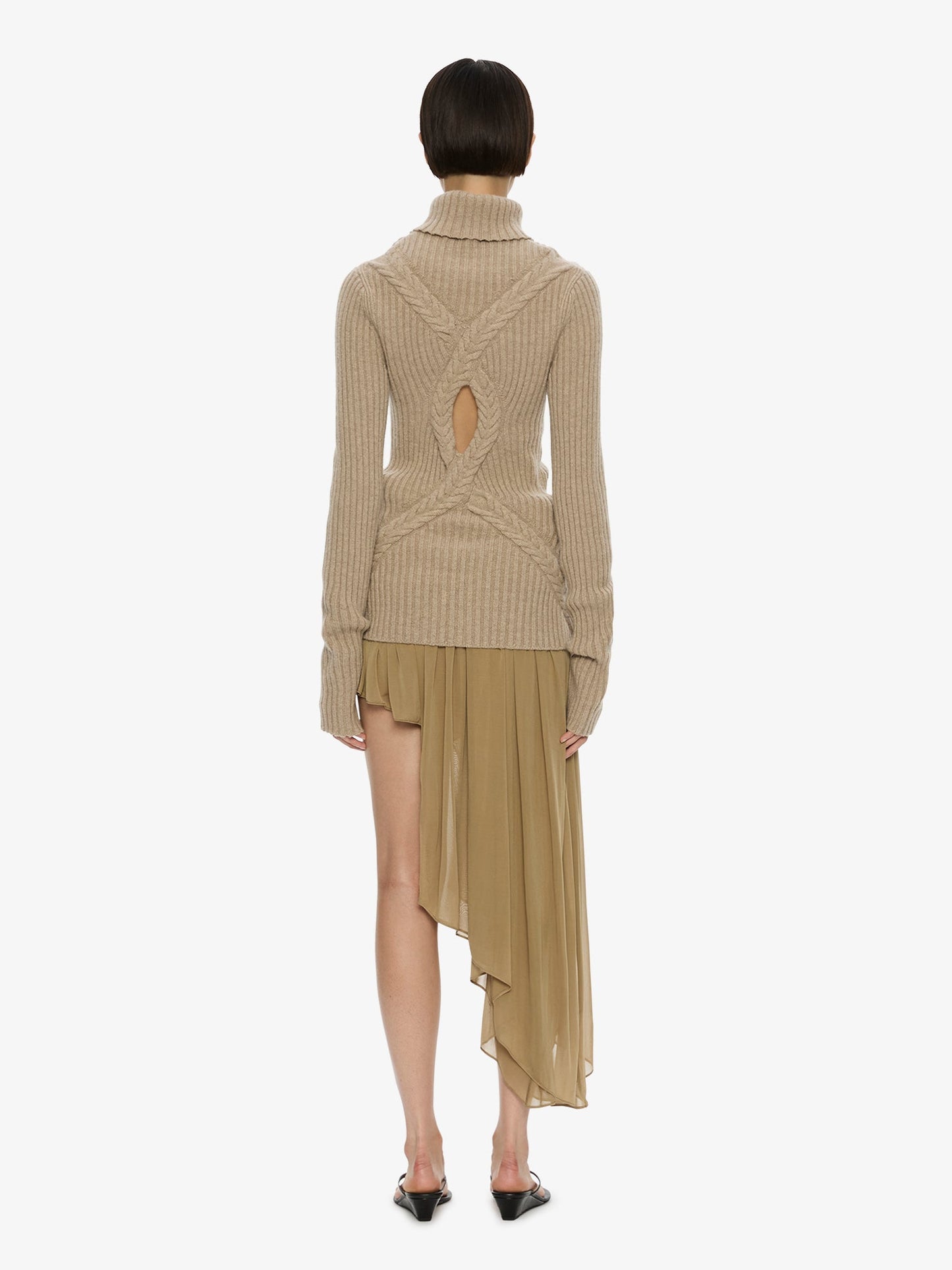 CHRISTOPHER ESBER Caia Cable Knit Turtleneck (Jute)